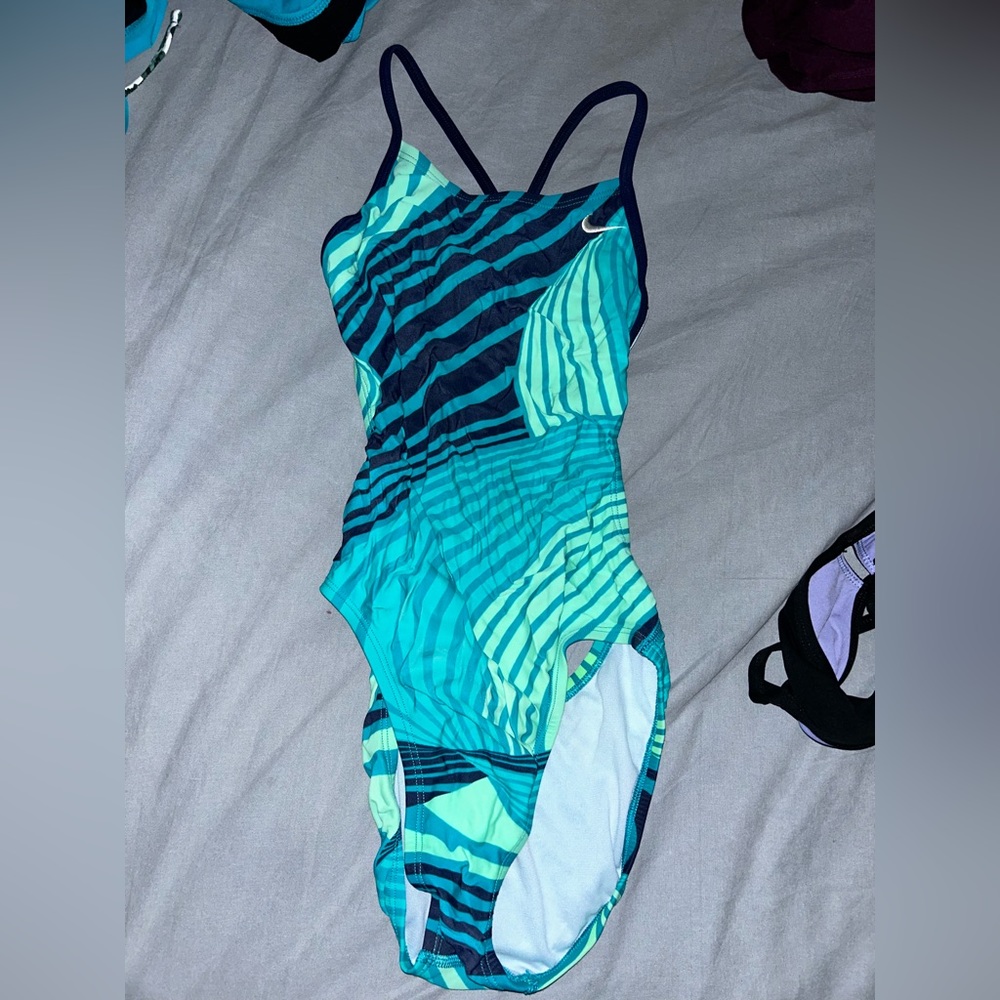 nike green blue swimsuit one piece
